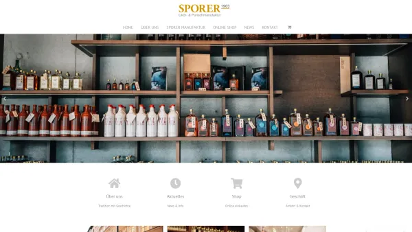 Website Screenshot: SPORER Spirituosen und Weine Schnaps Liköre Stille Nacht Punsch Kräuterbitter - Sporer Spirituosen-, Likör- & Punsch Manufaktur, Schnapps, Brände, Wein - Date: 2023-06-26 10:22:00