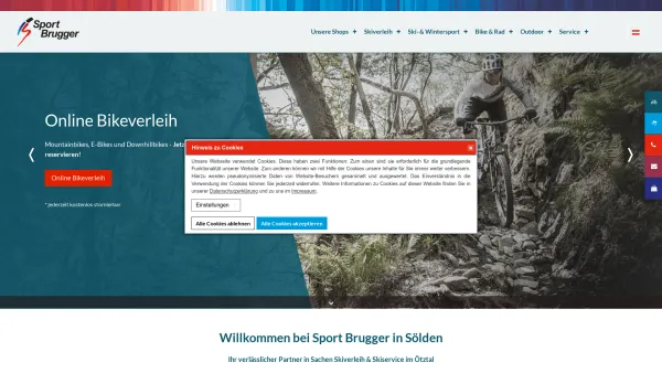 Website Screenshot: Sport Brugger - Skiverleih Sölden - Skiservice Sölden - Sportshop Ötztal - sport-brugger.at - - Date: 2023-06-15 16:02:34