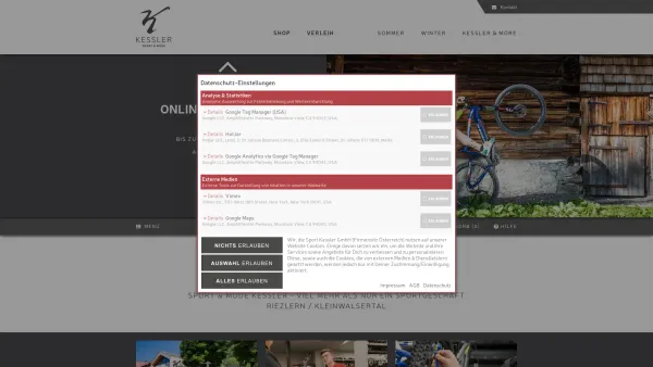 Website Screenshot: Kessler Foto + Sport & Mode - Sport & Mode Kessler | Größtes Sportgeschäft Kleinwalsertal - Date: 2023-06-26 10:22:00