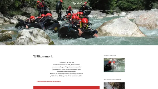Website Screenshot: Oswald SPORT-OSSI Kramsach Tirol Outdoor Adventure Fun Rafting Canyoning Kajak Doshinkan - Sport-Ossi – Wildwasserzentrum Kramsach - Date: 2023-06-26 10:22:00