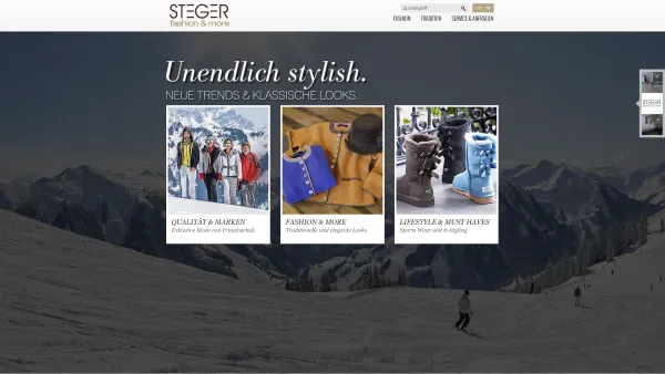 Website Screenshot: Schuhe-Sport-Mode Steger Sport Mode Steger - Sport Mode Steger - Neue Trends, klassische Looks - Sport Steger - Date: 2023-06-14 10:45:22