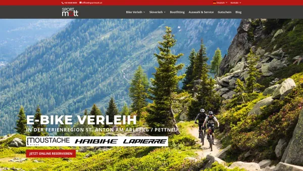 Website Screenshot: Manfred S P O R T M A T T - Sport Matt - Skiverleih und E-Bike am Arlberg - Date: 2023-06-26 10:22:03