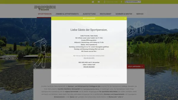 Website Screenshot: Sportpension Goldegg Goldegg Salzburger Land - Aktivurlaub im Salzburger Land, Sportpension Goldegg - Date: 2023-06-26 10:22:03