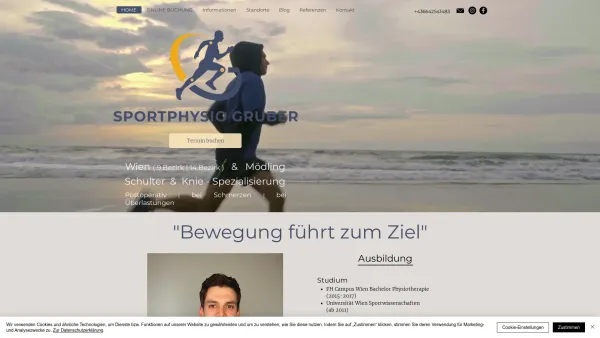 Website Screenshot: Sportphysio Gruber - Schulter- und Kniespezialisierung | Wien | Sportphysiotherapie Gruber - Date: 2023-06-26 10:26:46