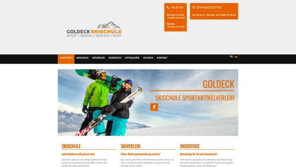 Website Screenshot: Willkomen der Goldeck Sports Academy - Startseite - Goldeck Skischule Sportartikelverleih - Date: 2023-06-14 10:45:22