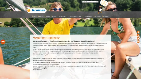 Website Screenshot: Sportschule Krainer - "Sport with Friends" - Date: 2023-06-26 10:22:03