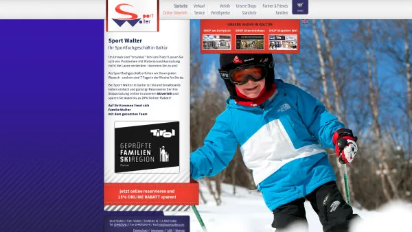Website Screenshot: Eduard WALTER Sportartikelhandel und Skiverleih Sport-Walter Galtür - Skiverleih | Sport Walter Galtür | Sparen Sie bis zu 20% | Verleih - Verkauf - Service - Date: 2023-06-15 16:02:34