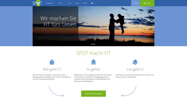Website Screenshot: S.P.O.T. Sport Physiotherapie Orthopädie Training - SPOT macht FIT - Date: 2023-06-26 10:22:06