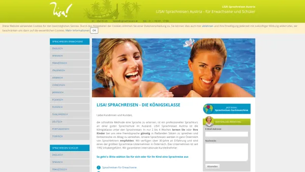 Website Screenshot: LISA! Sprachreisen Austria - LISA! Sprachreisen Austria - für Erwachsene und Schüler - Date: 2023-06-26 10:22:06