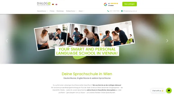 Website Screenshot: Deutschkurse Dialog Wien - Sprachschule in Wien - Sprachkurs Deutsch & Englisch | DIALOG ? - Date: 2023-06-14 10:45:22