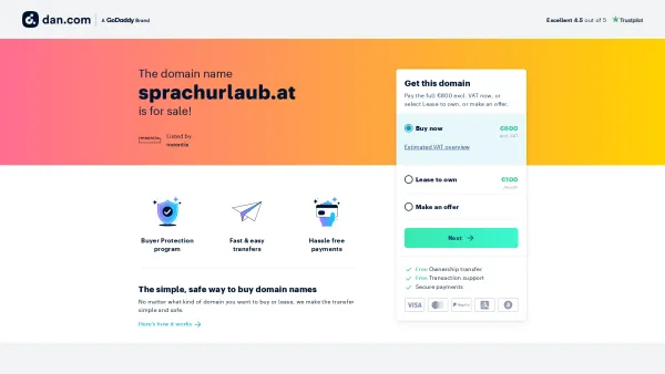 Website Screenshot: Sprachcaffe Österreich - The domain name sprachurlaub.at is for sale - Date: 2023-06-14 10:45:22