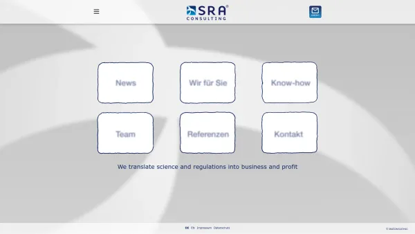 Website Screenshot: SRA Consulting Lebensmittelrecht & Wissenschaft - SRA-CONSULTING – We translate science and regulations into business and profit - Date: 2023-06-26 10:22:06