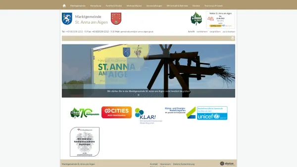 Website Screenshot: Gasthaus auf derder Gemeinde St. Anna am Aigen [www.st-anna.at] - Willkommen - Date: 2023-06-26 10:22:06