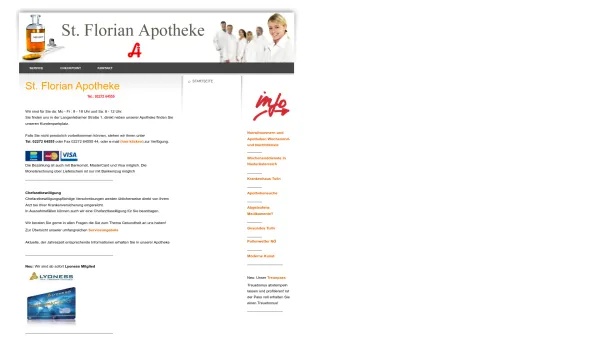 Website Screenshot: St. Florian-Apotheke Mag. pahrm. Gudrun Mössmer nunmehr SANKT FLORIAN APOTHEKE - St. Florian Apotheke Tulln an der Donau - Apotheker - Date: 2023-06-14 10:45:22