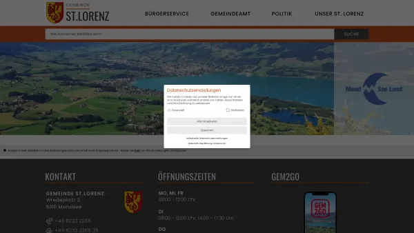Website Screenshot: St. Lorenz Gemeinde Region Regional Regionales Information System Gemeinde Gemeinden - St. Lorenz - GEM2GO WEB - Startseite - Date: 2023-06-26 10:22:09
