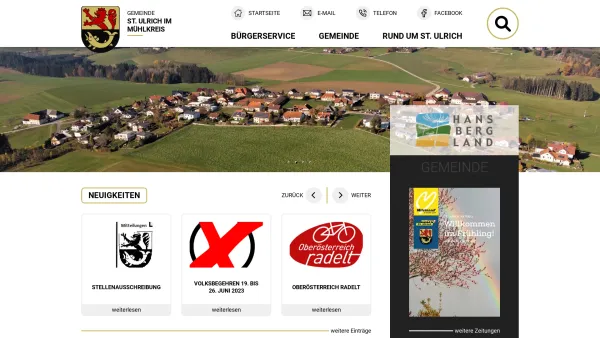 Website Screenshot: Gemeinde St Ulrich im St.Ulrich Mühlkreis - Sankt Ulrich im Mühlkreis - GEM2GO WEB - Startseite - Date: 2023-06-26 10:22:09