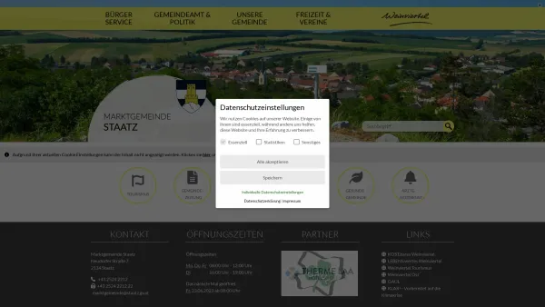 Website Screenshot: Gemeindeamt Marktgemeinde STAATZ Weinviertel Niederösterreich - Staatz - GEM2GO WEB - Startseite - Date: 2023-06-26 10:22:09