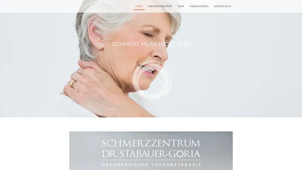 Website Screenshot: SCHMERZZENTRUM Dr. Stabauer-Goria - Schmerzen? Kommen Sie gleich ins - Schmerzzentrum Dr. Stabauer-Goria Orthopädie 1140 Wien - Date: 2023-06-26 10:22:09