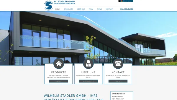 Website Screenshot: Spenglerei W. Stadler GesmbH - Spenglerei Gallneukirchen - Stadler Wilhelm GesmbH - Date: 2023-06-14 10:45:23