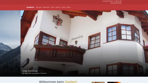 Website Screenshot: Walter Stadlwirt.at der Stadlwirt Internet - Stadlwirt in Nauders - Österreichs größtes Schnitzel - Date: 2023-06-26 10:22:09