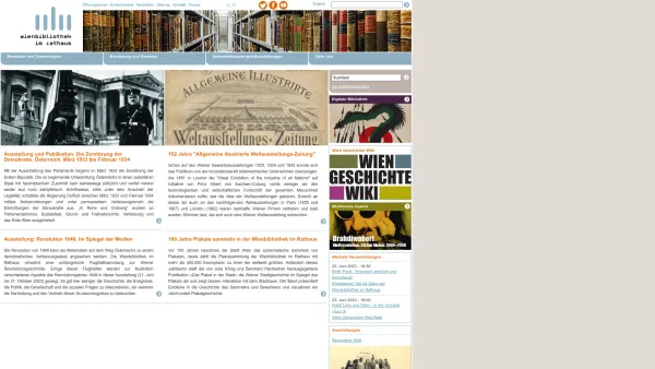 Website Screenshot: Wiener Stadt und Landesbibliothek MA 9 Wien Online - Wienbibliothek im Rathaus - Date: 2023-06-26 10:22:09