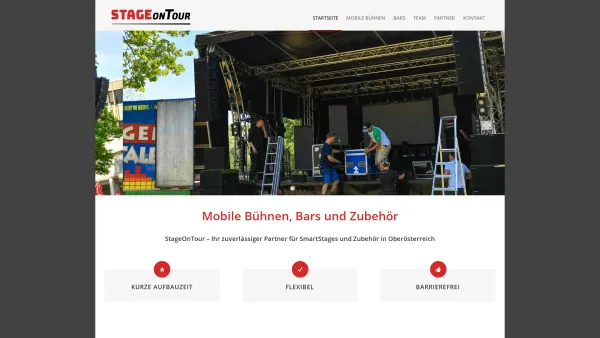 Website Screenshot: STAGE on TOUR - Stage on Tour - SmartStages in Oberösterreich Mobile Bühnen, Bars und Zubehör - Date: 2023-06-26 10:22:12