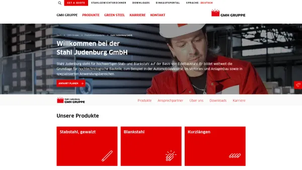 Website Screenshot: Stahl Judenburg GmbH Der Spezialist für Stabstahl, Blankstahl und Kolbenstangen - Stahl Judenburg GmbH – GMH Gruppe - Date: 2023-06-26 10:22:12