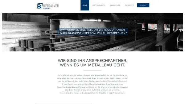 Website Screenshot: Josef Schlosserei und Stahlbau Bierbaumer - Startseite - Schlosserei Bierbaumer - Date: 2023-06-26 10:22:12