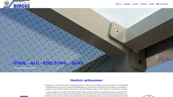 Website Screenshot: Stahlbau Boross KG - Stahlbau Boross Schlosser-Metalltechnik-Stahl-Alu-Edelstahl-Glas - Date: 2023-06-26 10:22:12