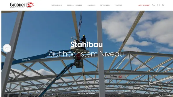 Website Screenshot: Johann Grabner Handelsgesellschaft mbH Co Stahl u. Fahrzeugbau Grabner GmbH. Startseite - Stahlbau in Österreich | Grabner Stahlbau - Date: 2023-06-26 10:22:12