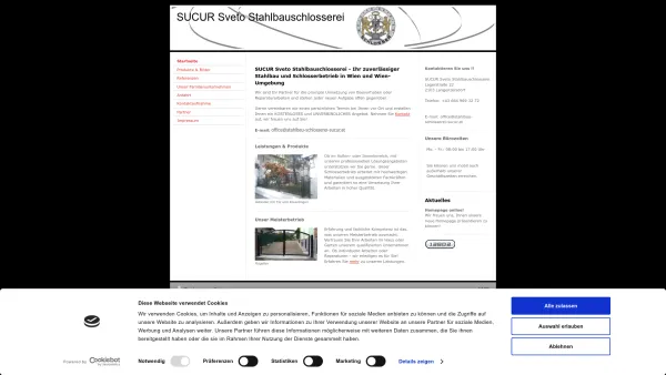 Website Screenshot: SUCUR Sveto Stahlbauschlosserei - SUCUR Sveto Stahlbauschlosserei - Startseite - Date: 2023-06-26 10:22:12