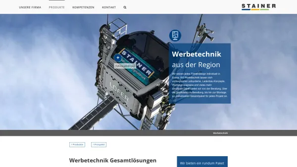 Website Screenshot: Stainer Schriften und Siebdruck GmbH & Co KG - Werbetechnik aus Salzburg - individuell, schnell & günstig - Date: 2023-06-26 10:26:46