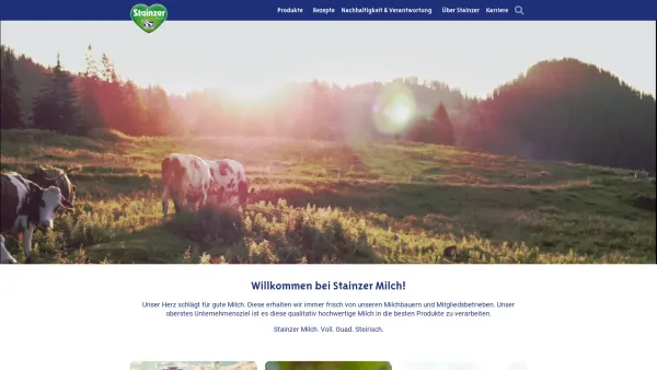 Website Screenshot: --Stainzer Milch Milch Joghurts Rahm Obers Butter Milchgetränke Stainz Steiermark - Startseite | Stainzer - Date: 2023-06-26 10:22:12