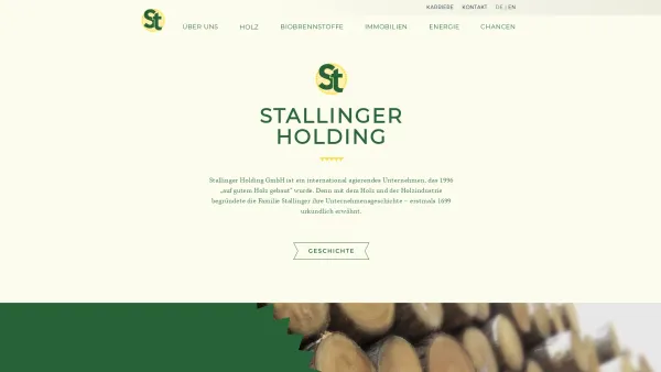 Website Screenshot: Holzindustrie Stallinger G.m.b.H. - Stallinger - Date: 2023-06-14 10:45:25