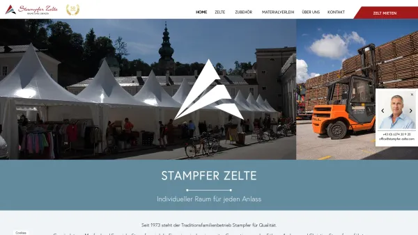 Website Screenshot: Zeltverleih Stampfer Zelte Salzburg - Stampfer Zelte – Ihr Zeltbauprofi | Räume ohne Grenzen - Date: 2023-06-26 10:22:12