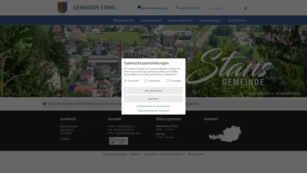 Website Screenshot: Gemeindeamt Stans RiS-Kommunal - Stans - Startseite - Date: 2023-06-26 10:22:12