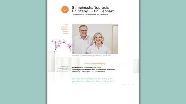 Website Screenshot: Dr. Stany Facharzt für Gynäkologie - Gruppenpraxis für Frauenheilkunde Dr. Stany - Dr. Liebhart | Wien 21. Bezirk, Floridsdorfer Hauptstraße 22/3 - Date: 2023-06-26 10:22:12