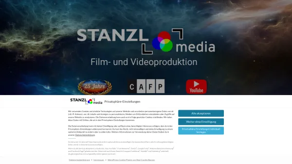 Website Screenshot: STANZLmedia, TV und Videoproduktion - STANZLmedia | Film- und Videoproduktion - Date: 2023-06-26 10:22:14