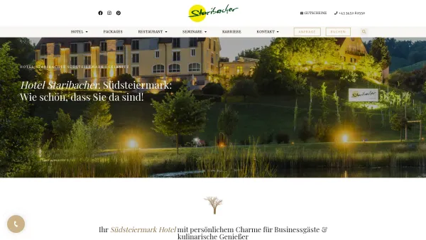 Website Screenshot: Hotel-Restaurant Staribacher - Hotel Staribacher Südsteiermark: Restaurant & Tagungen in Leibnitz - Date: 2023-06-15 16:02:34
