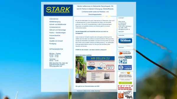 Website Screenshot: Stark Gesellschaft m.b.H. - Entsorgungsfachbetrieb, Abbrucharbeiten und Containerverleih Stark GmbH - Date: 2023-06-14 10:45:25