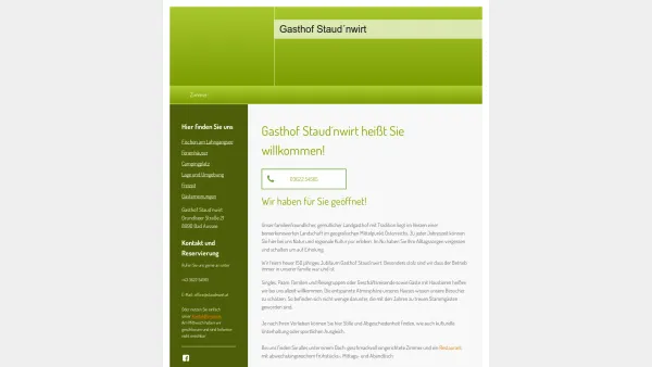 Website Screenshot: Gasthof Staudnwirt - Familienfreundlicher Landgasthof | Reith | Wilpernig Karin - Date: 2023-06-14 10:45:25