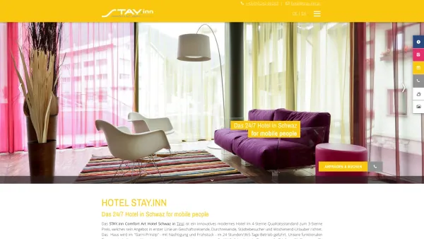 Website Screenshot: Hotel STAY-inn - Hotel Schwaz - Businesshotel Jenbach - Zimmer nähe Innsbruck - - Date: 2023-06-26 10:22:15