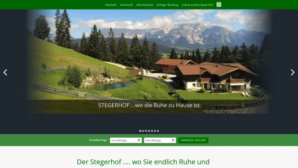Website Screenshot: Stegerhof Inh Günther intro - Stegerhof - Date: 2023-06-26 10:22:18