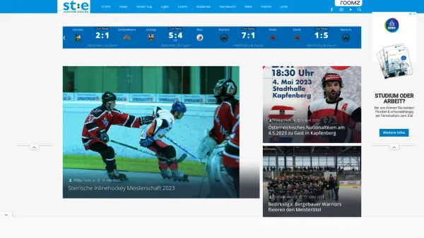 Website Screenshot: Steirischer STEHV - STEHV – Die offizielle Webseite des Steirischen Eishockeyverbandes - Date: 2023-06-26 10:22:18