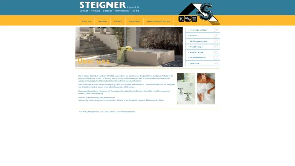 Website Screenshot: bei Steigner.at - Installateur Steigner - Über uns - Date: 2023-06-26 10:22:18