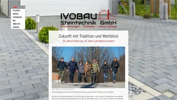 Website Screenshot: PFLASTERUNGEN STEINBAU IVO JAKESEVIC - Home - IVO Bau Steintechnik GmbH - Date: 2023-06-14 10:45:25
