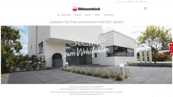 Website Screenshot: Weissenböck Baustoffwerk Gesellschaft m.b.H. - Pflastersteine - Terrassenplatten - Mauer-/Zaunsteine - Stufen von Weissenböck - Date: 2023-06-15 16:02:34