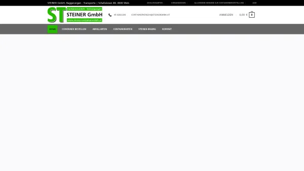 Website Screenshot: STEINER GmbH, Containerverleih Entsorgungen - Container online mieten - STEINER GmbH Containerverleih – Entsorgungen - Date: 2023-06-26 10:22:18