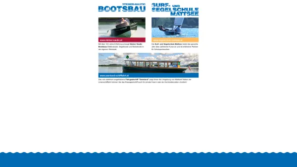 Website Screenshot: Steiner Nautic - Steiner Nautic Bootsbauer Elektroboote Segelboote Motorboote Mattsee Salzburg Österreich - Date: 2023-06-15 16:02:34