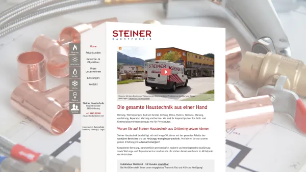Website Screenshot: Steiner-Haustechnik GmbH & Co KG - Haustechnik Steiner in Gröbming, Steiermark - Date: 2023-06-26 10:22:18
